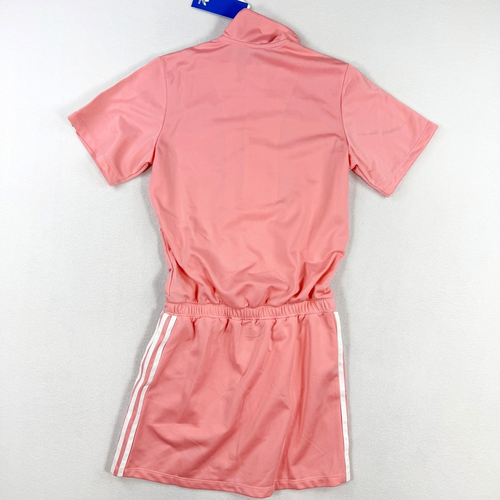 Adidas Kids Firebird Dress Skirt Romper Size L Pink White 3-Stripe JD3534 - Picture 2 of 8